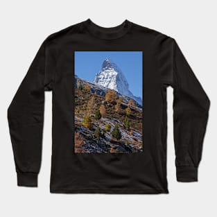 Matterhorn, autumn, trees, forest, Zermatt, Valais, Switzerland Long Sleeve T-Shirt